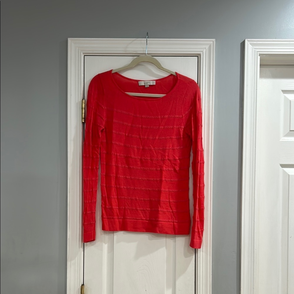 Bright Coral Long Sleeve Sweater